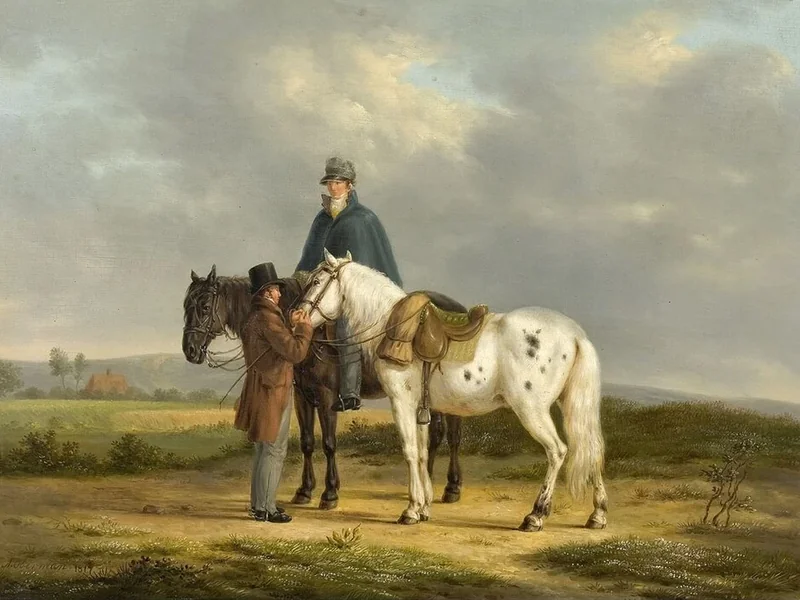 1781-Antonis Oberman - Due cavalieri in un paesaggio
